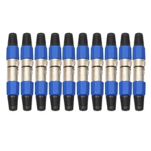 2/5/10 Pairs XLR 3Pin Female MIC Jack Plug Audio Microphone Cable Connector ARC Shape Plugs for Audio Equipment Mixer Peripheral