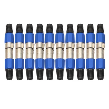

XLR 3Pin Female MIC Jack Plug Audio Microphone Cable Connector ARC Shape Plugs for Audio Equipment Mixer Peripheral