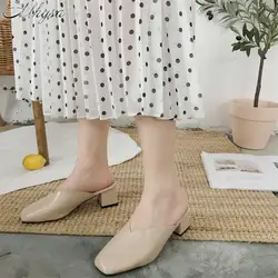 Mhysa 2019 пикантные Для женщин на высоком каблуке Мода квадратный носок женские удобные из искусственной кожи летние модельные босоножки Для