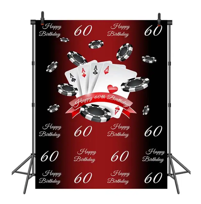 

Casino Theme Backdrop for Photography Custom 50th 60th Birthdary Party Photo Background Las Vegas Vinyl Backdrop Wall Decoration