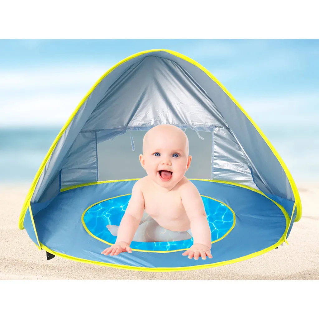 Детская Пляжная палатка с защитой от ультрафиолетовых лучей, детские игрушки, маленький дом, водонепроницаемый, всплывающий тент, портативный шарообразный бассейн, детские палатки