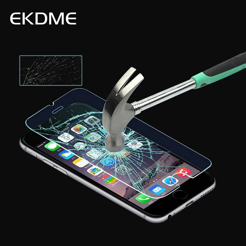 

EKDME HD Clear Tempered Glass For iPhone 4 5 6/6S 7 8 X Reinforced Glass Protective Film For Apple 7Plus/8Plus 6 Plus/6S Plus