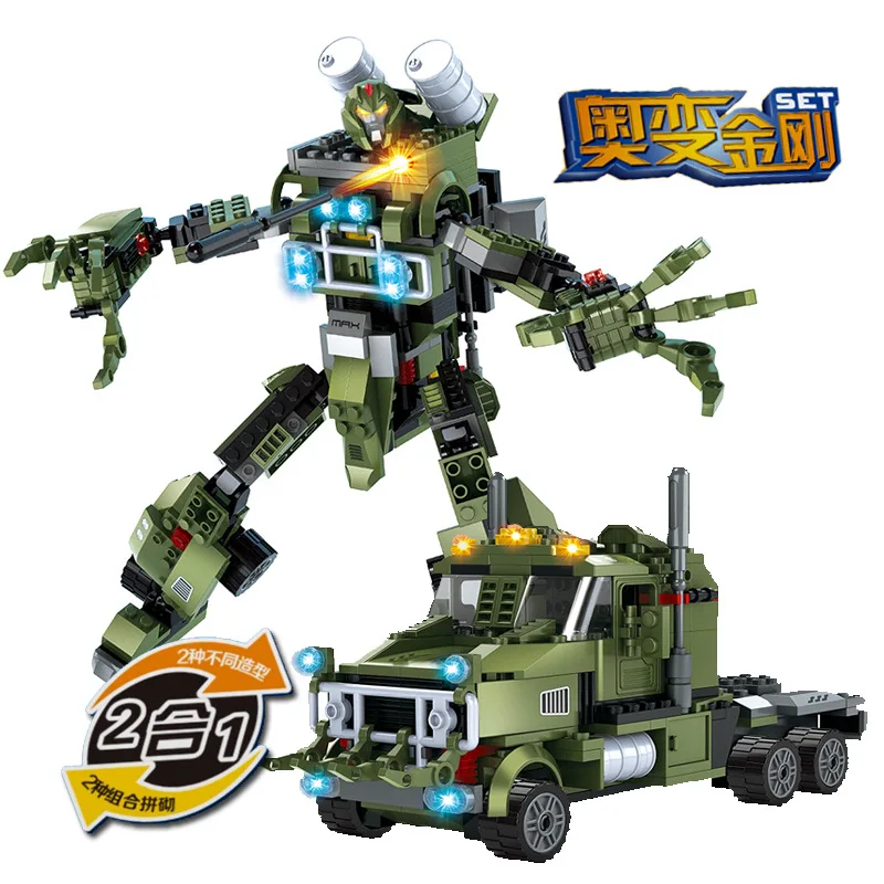 

Model building kits compatible with lego deformation Lorry 3D blocks Educational model building toys hobbies for children