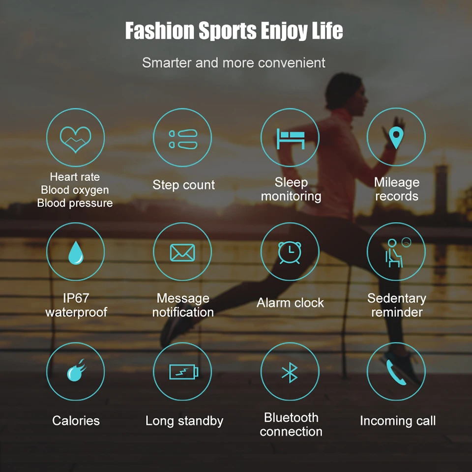 V66s SmartBracelet для iPhone Android трекер активности браслет Мониторинг давления пульса