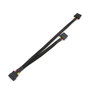 

Black Full Sleeved IDE Molex 4Pin Male to 2x Female Y-Splitter Power Extension Cable.