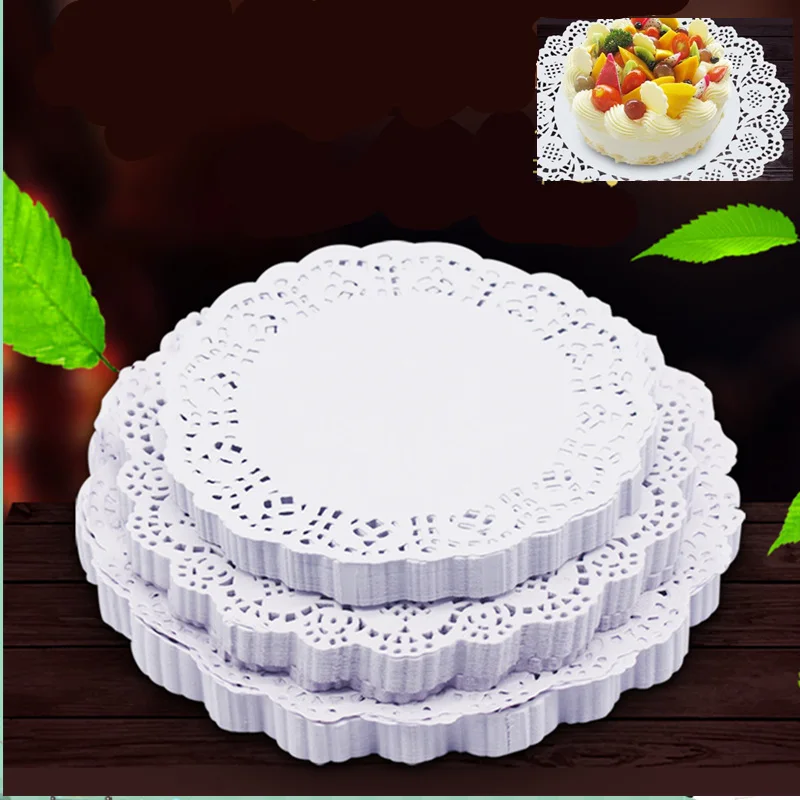 

100Pcs/lot Romantic Flower Embossed Carved Round Paper Lace Wedding Party Doilies Decoration