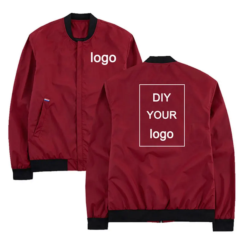 Windbreaker Customized logo print jacket Drop shipping mens jackets hip hop streetwear jacket and coats Stand Collar Men clothes