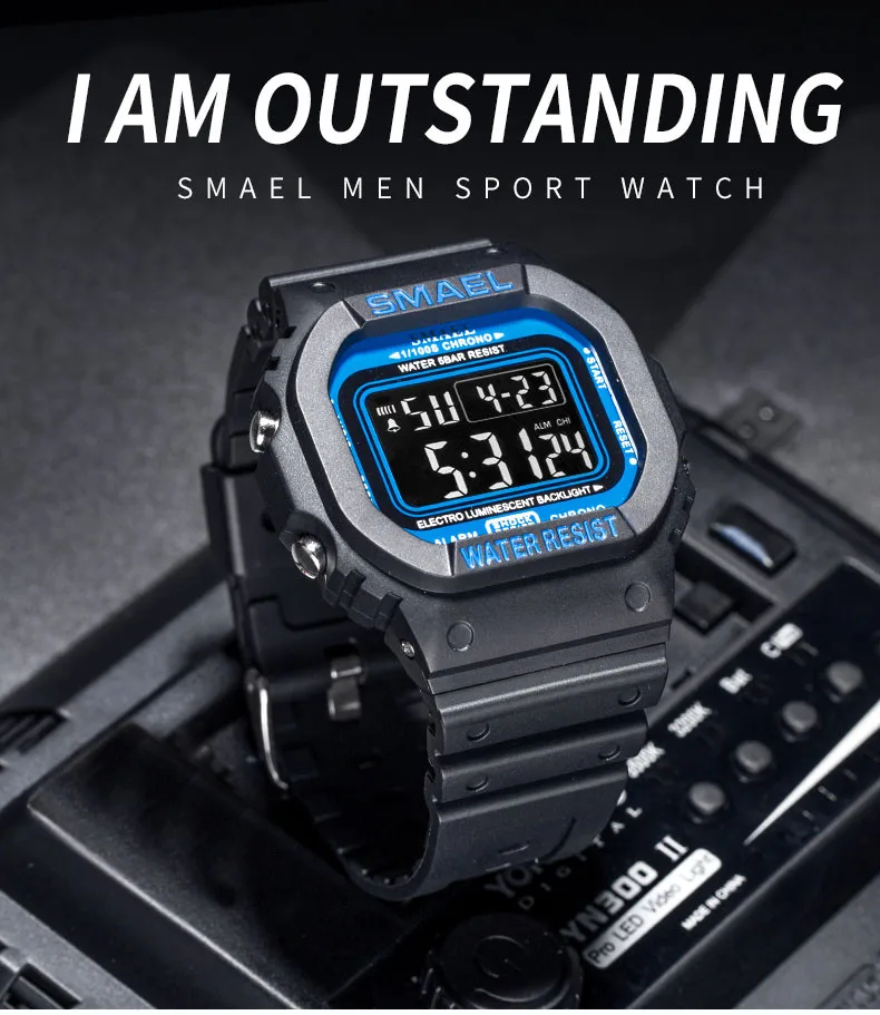 

Casual Men's Analog Digital Dial Comfort Strap Outdoor Waterproof sport watch Electronic digital Watch gifts Men's wrist luminou