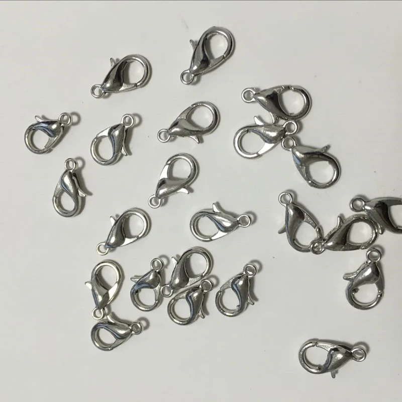 12mm 100pcs Lobster Clasps Hooks Gold/Rhodium For Jewelry Accessories