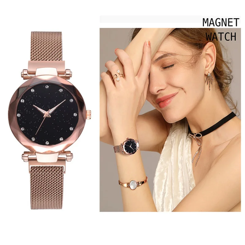 2019 Hot Lady Watch For Woman Magnetic Starry Sky Fashion Diamond Wristwatches Quartz Female Clock Montre Femme Zegarek Damski huismerk kopen in de aanbieding 2019 Hot Lady Watch For Woman Magnetic Starry Sky Fashion Diamond Wristwatches Quartz Female Clock Montre Femme Zegarek Damski huismerk kopen in de aanbieding