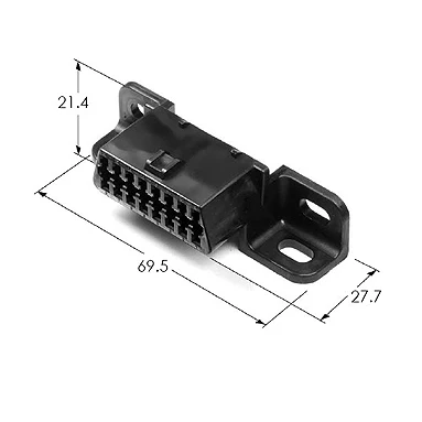 16 контактный разъем obd2 OBD2 OBD 2 гнездовой угловой фоторазъем obd ii адаптер