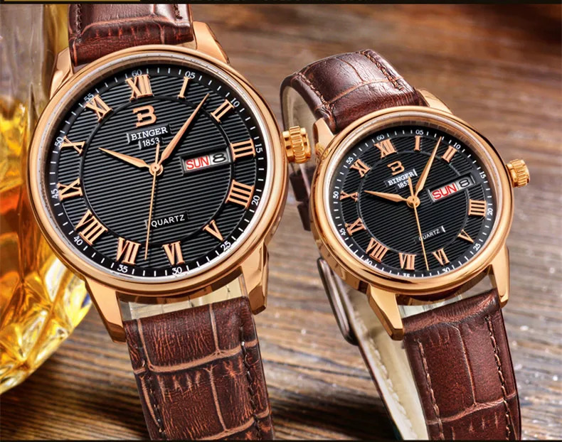 Do Vintage de Couro Real Strap Montre Homme femme