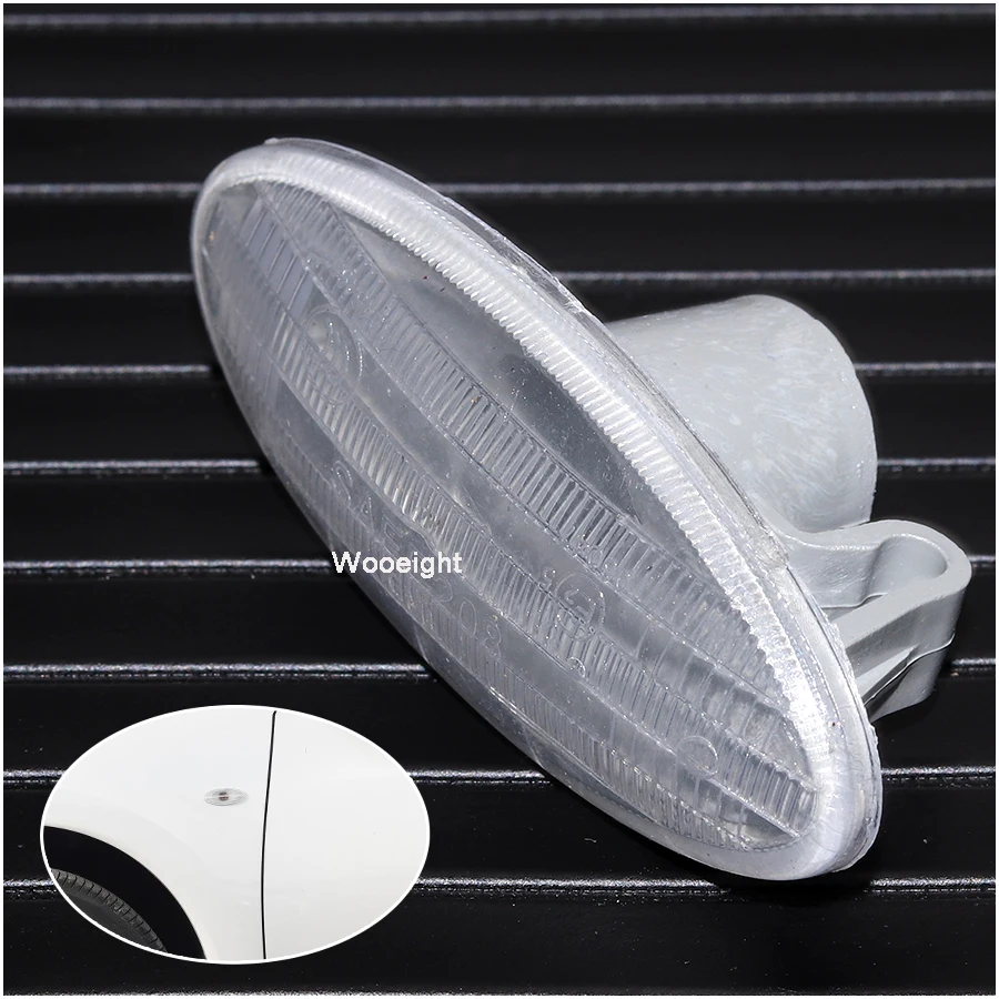 Wooeight 1 Pair Side Turn Signal Lamp Fender Marker Lights Cover For Nissan Cube Juke Leaf Note Micra X-TRAIL March Juke Qashqai (5)