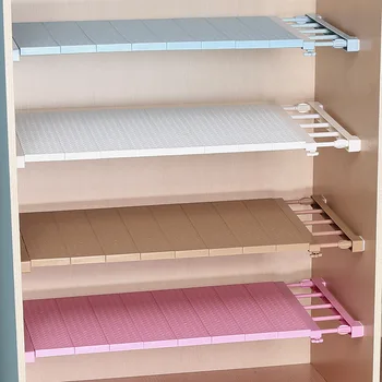 

Storage Holder Adjustable Closet Organizer Shelf Wall Mounted Kitchen Rack Space Saving Wardrobe Decorative Shelves Cabinet