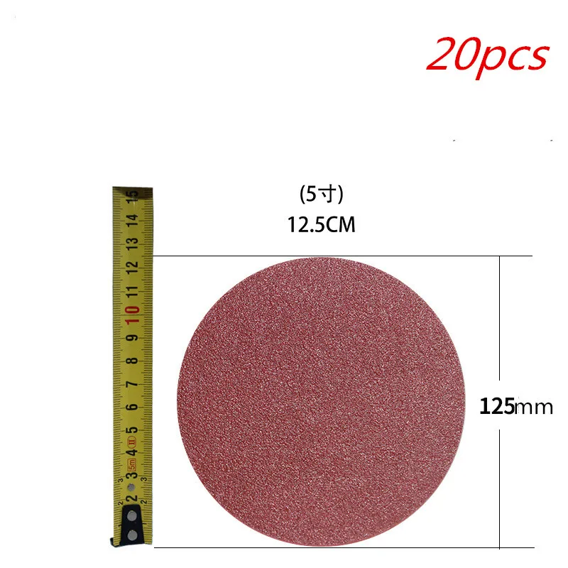 Высокое качество 20pcs125mm5 дюймов наждачная бумага круглой формы лоток песок бумага песок 60-1000 крюк кольцо шлифовальный станок Пан