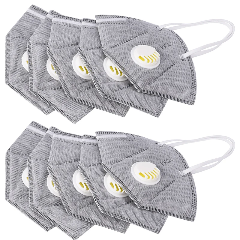 

10pcs/set 3D Respirator Mask Folding Filter Breathing Anti-smog Anti-dust Anti-odor Windproof Ear-hook Medical Protection Masks