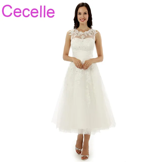 2018 Short Informal Wedding Dresses Vintage Tea Length Liques 2018 Short Informal Wedding Dresses Vintage Tea Length Liques Beaded 1950s Bridal Gown Reception