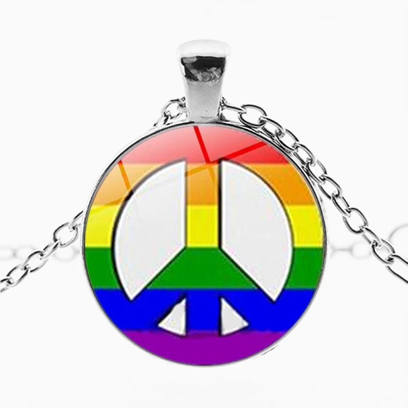 Радужная Бесконечная любовь завоевывает сердце GLBT для лесбиянок геев Прайд бисексуалов транссексуалов мужские ЛГБТ ожерелья ювелирные изделия - Окраска металла: 18