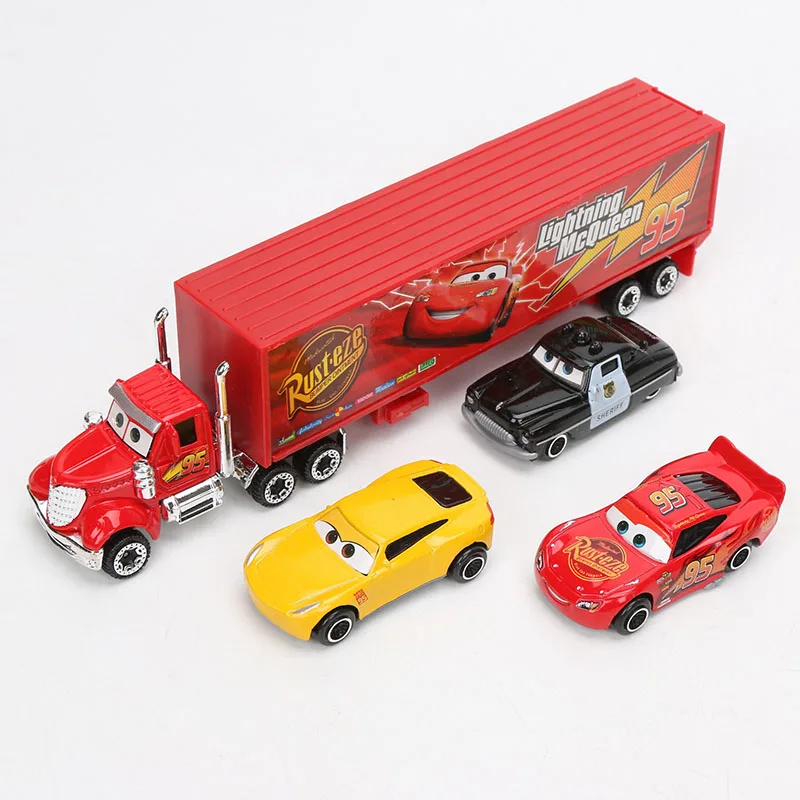 7 шт./компл. Disney Pixar Cars 3 Toys Lightning McQueen Jackson Storm Mater Mack Uncle Truck 1:55 литая под давлением