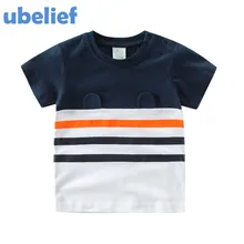 UBELIEF 2017 Summer Baby Boy Tees children t shirt Cotton Baby Boys Clothes Children T-Shirts Boys Striped Small ears Tees Sets