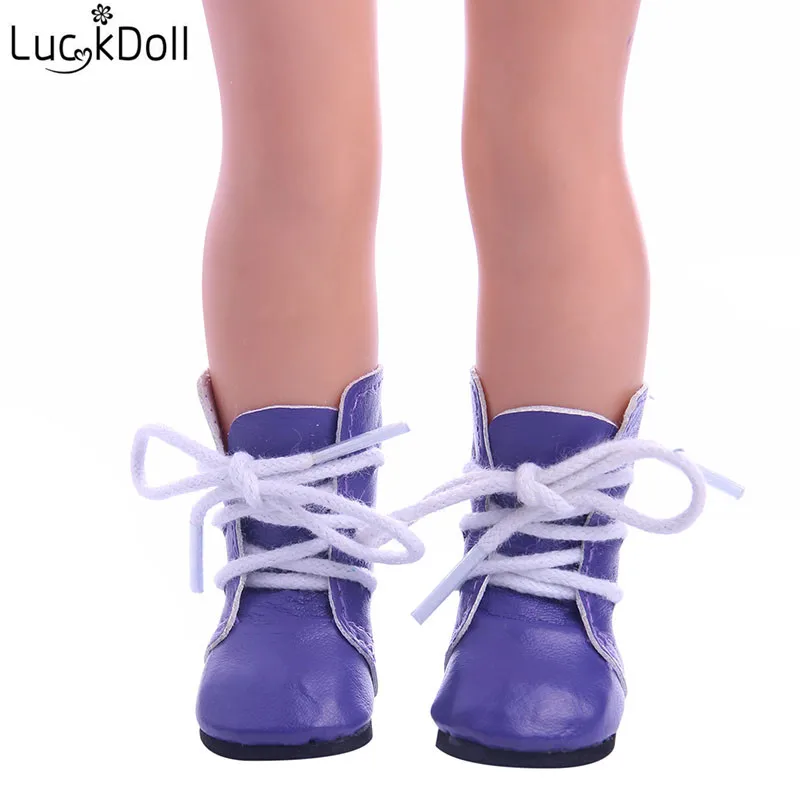 LUCKDOLL однотонные тканевые сапоги для 14,5 дюймовых кукол, аксессуары для девочек, игрушки, поколение, подарок на день рождения