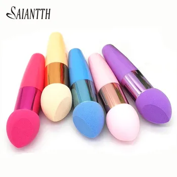 

SAIANTTH Single Beveled Puff Makeup Brushes Cosmetic Sponge Brush Blush BB Cream Liquid Foundation Beauty Tool Wet Dry Maquiagem