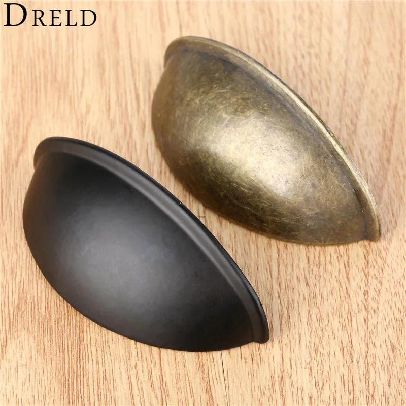 DRELD 80*30mm Retro Metal Kitchen Drawer Cabinet Door Handle Furniture Knobs Hardware Antique Iron Cupboard Shell Pull Handles DRELD 80*30mm Retro Metal Kitchen Drawer Cabinet Door Handle Furniture Knobs Hardware Antique Iron Cupboard Shell Pull Handles