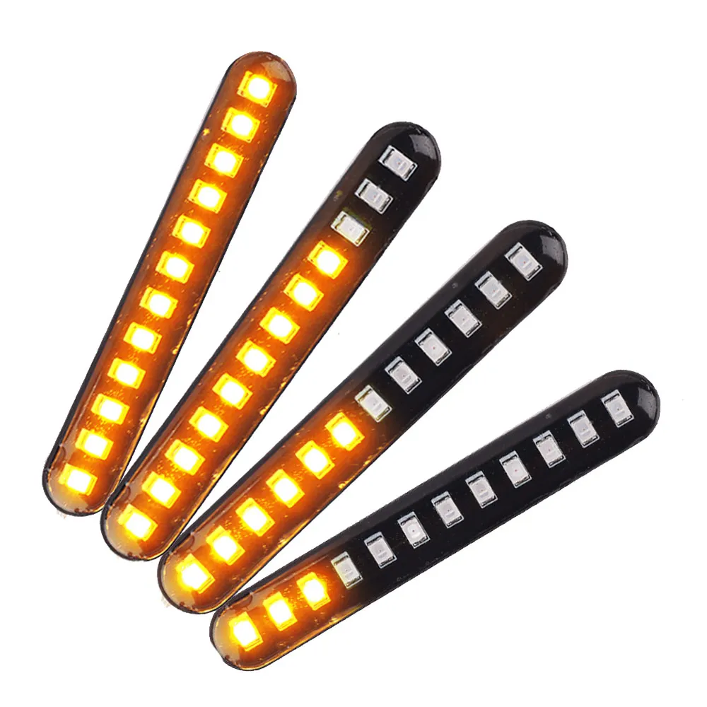 4PCS Motorcycle Turn Signal Light 12LED Flowing Water Blinker Tail