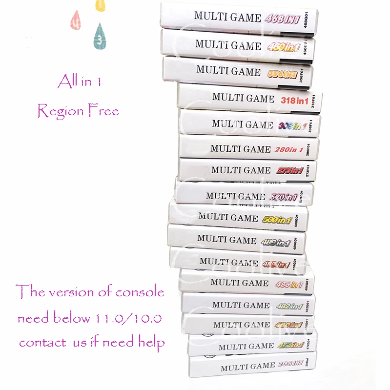 

208 in 1 520 500 273 280 468 502 Cartridge for 64 bit Game Console Version Under 11.0 Super Combo All In 1 Compilations Multi