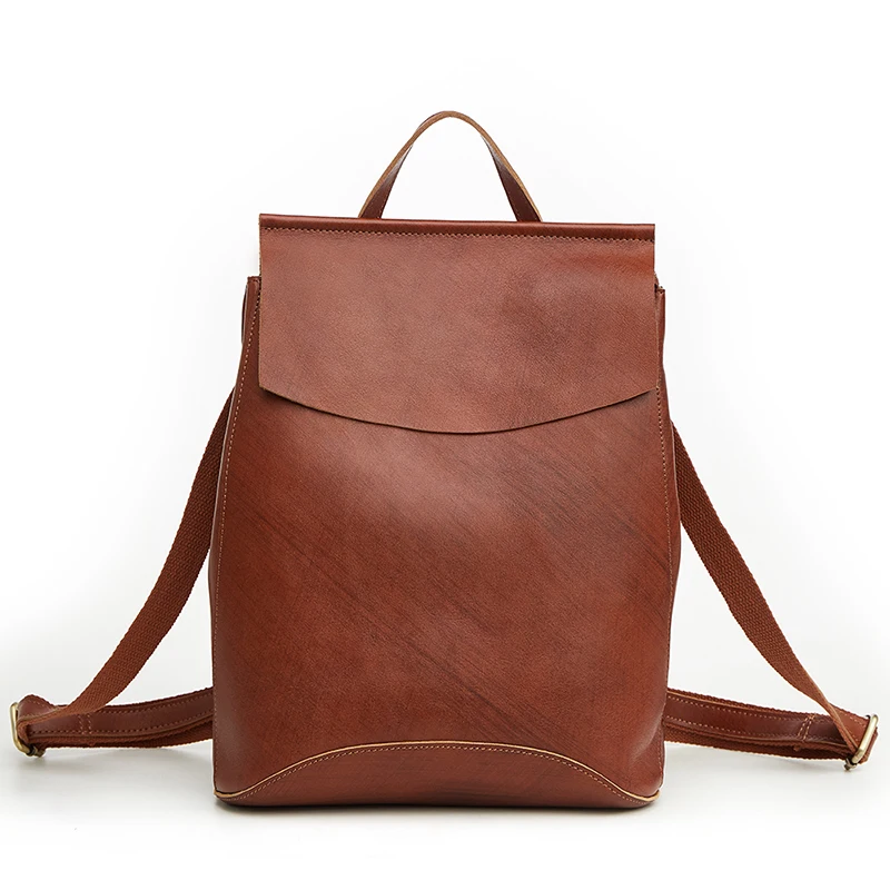 

Genuine Leather Women's Back Day Pack Rucksack Knapsack Vintage Crazy Horse Cowhide Girls School Sling Messenger Shoulder Bag