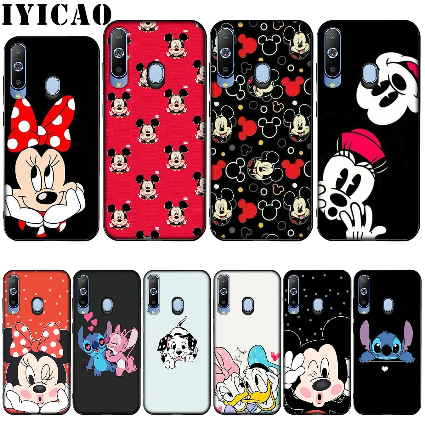 

IYICAO Mickey Minnie Silicone Soft Case for Samsung Galaxy A10 A30 A40 A50 A70 M10 M20 M30 Cover