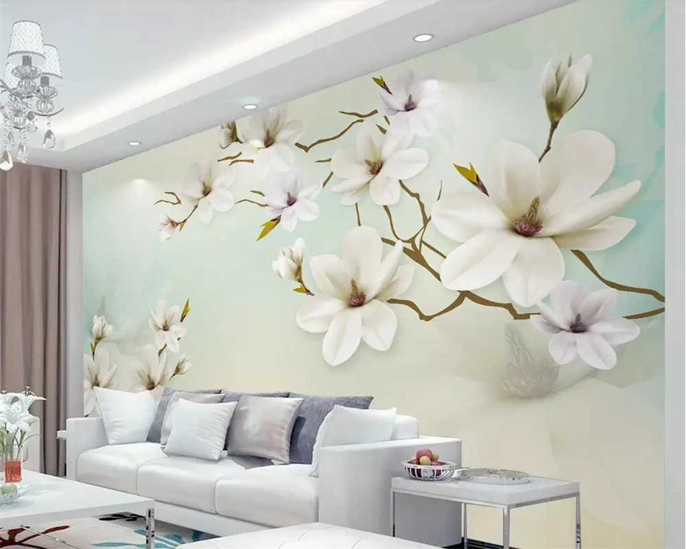 

Custom wallpaper hand-painted orchid branches TV background murals home decor living room bedroom murals 3d wallpaper