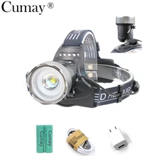 6000 лм Яркость XML L2 светодиодный налобный фонарь 2-режим светильник Сенсор USB Перезаряжаемые масштабируемой головной светильник налобный фонарь с Батарея Зарядное устройство