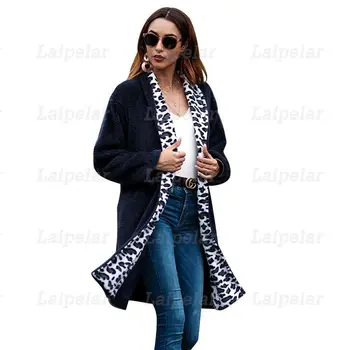 

Laipelar Fashion Women Long Cardigan Fall Winter Loose Coat Poncho Leopard Knit Cardigan Shawl Cloak Coat Oversized Cardigan Top