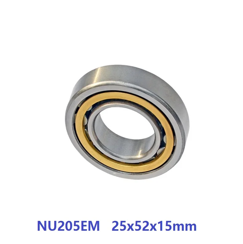 

10pcs/lot NU205EM 25mm Bore diameter Cylindrical Roller Bearings 25*52*15 mm with brass cage