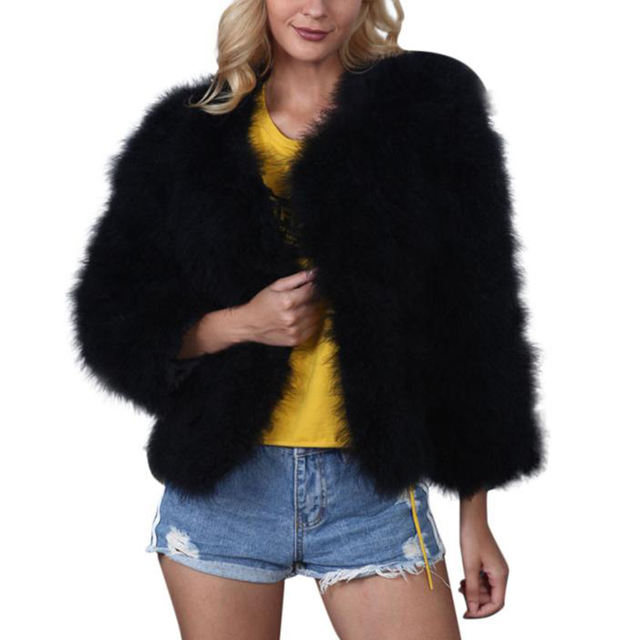 LRYBSA Shaggy Fluffy Faux Fur Coat Long Sleeve Long Jacket,Grey White Color Sweater, Women's Fashion Puffy Overcoat Outwear At Women's Coats