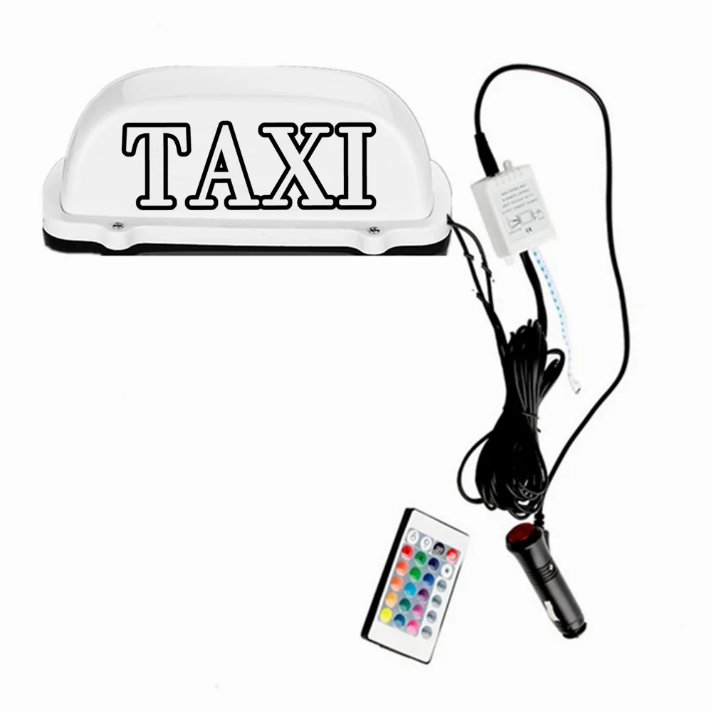7 цветов, меняющий RGB светильник для такси, Автомобильный светодиодный знак на крыше, светильник для такси 12 В с магнитной основой 3 м, светильник для сигарет er plug line
