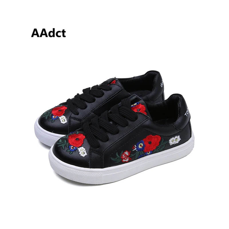 

AAdct Chinese style Embroidery girls shoes flower fashion kids shoes for girls sports little children casual shoes sneakers