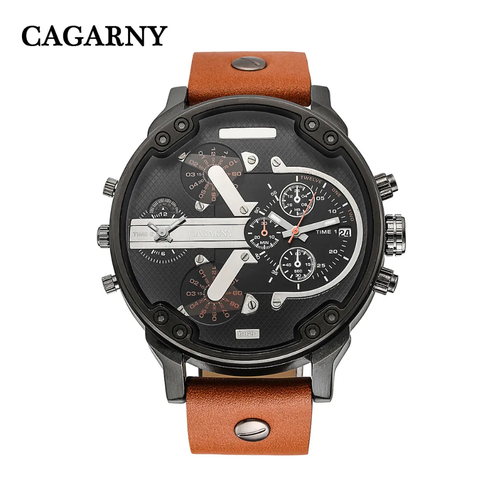 Reloj Hombre Роскошные Брендовые мужские часы CAGARNY с кожаным ремешком кварцевые часы военные спортивные мужские часы Relogio Masculino