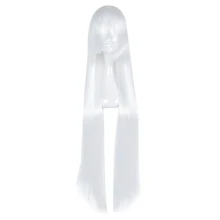 MCOSER 100 см длинные прямые белые синтетические косплей костюм парик Высокая температура волокна волос WIG-018G