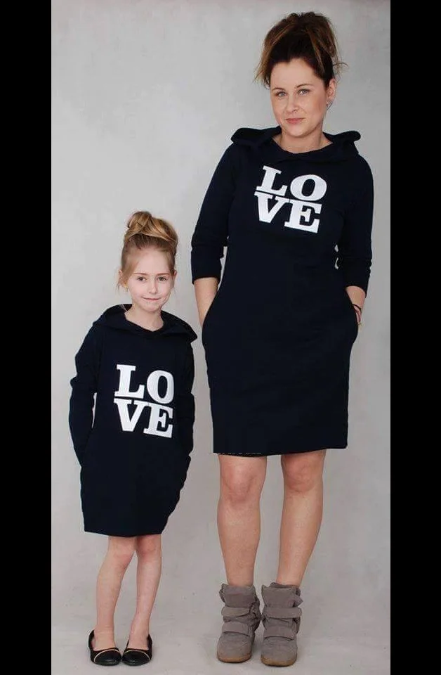 Платья для любимых мам и дочек, одежда для мамы и дочки, одинаковые платья для мамы и дочки, одежда LLY - Цвет: Black