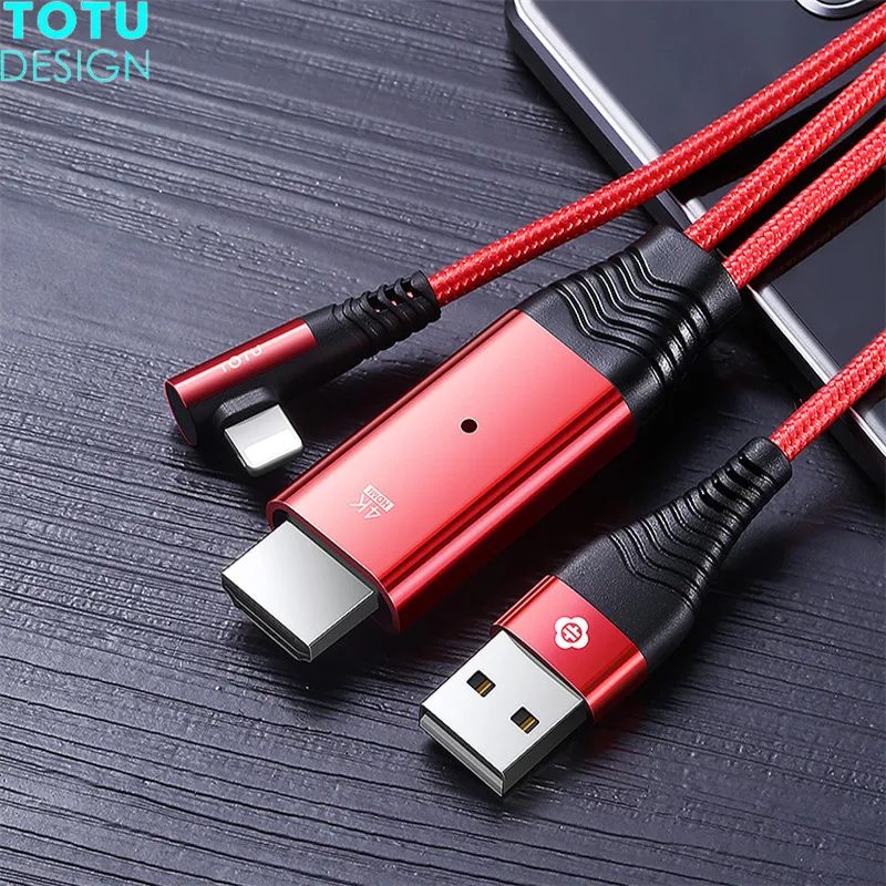 

for Line Adapter a radius to HDMI to iPhone x 6 7 8 xs max ipad 3 m HDMI Adapter Cable TOTU for 4K TV AV Video Cable Adapter