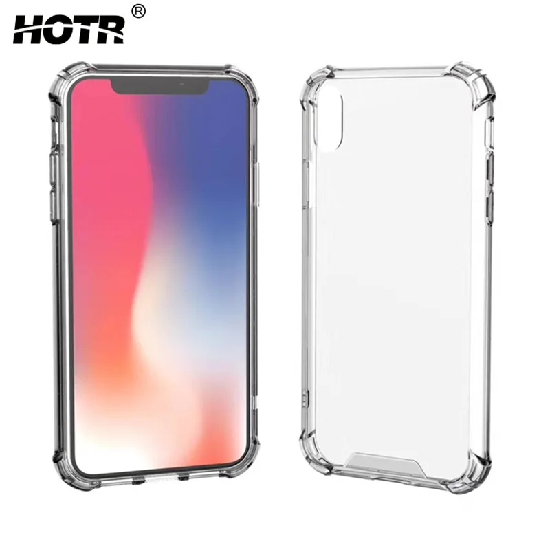 Прозрачный чехол для iphone X XS XR 6 6S 7 8 Max Apple 11 Pro рамка из ТПУ + твердая задняя крышка