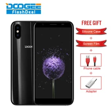 Doogee X55 5.5 дюймов 18:9 сбоку отпечатков пальцев 1 ГБ Оперативная память 16 ГБ Встроенная память mt6580 4 ядра 1. 3G Гц 3G 2×8.0 Мп + 5.0mp Android 7.1 смартфон