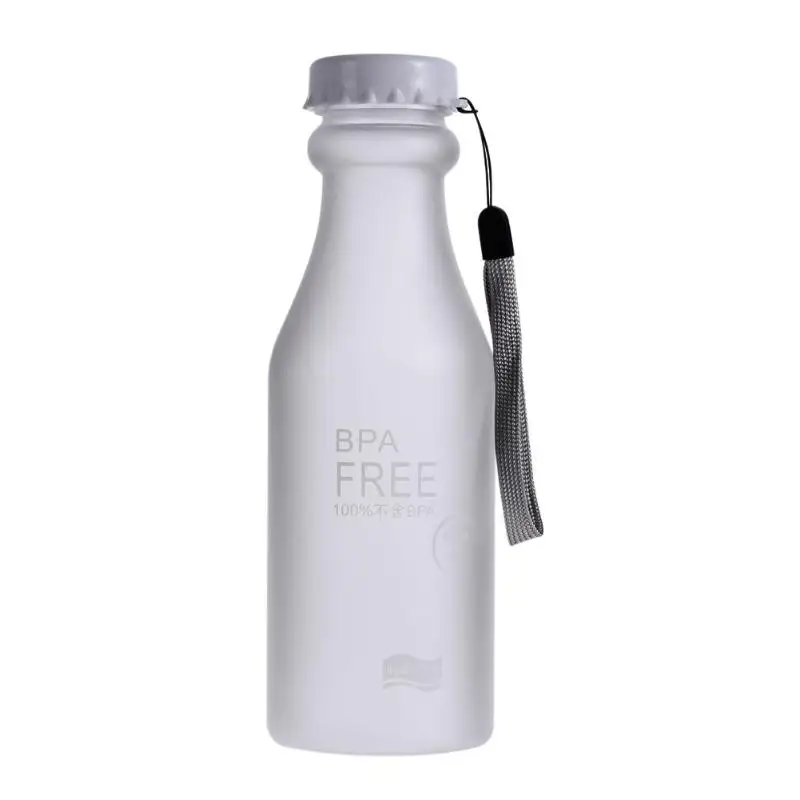 550 мл матовое Спортивное бутылка для воды тусклый полированный пластиковый герметичный красочный Небьющийся Открытый Бег скалолазание кемпинг бутылка - Цвет: Черный