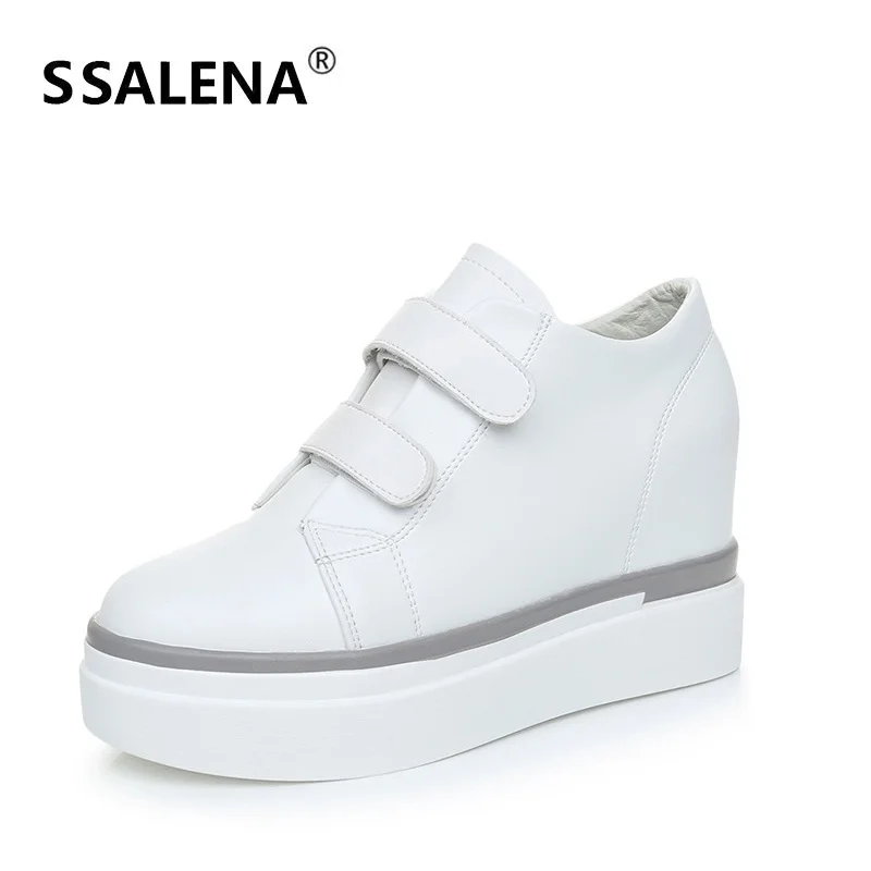 

Women Platform Flats Loafer Ladies Thick Bottom Hook Loop Shoes Spring Autumn Breathable Leather Comfortable Shoes AA10226