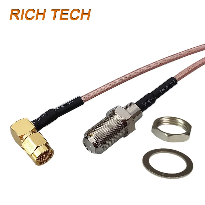 1 шт. F Женский Джек прямым углом SMA разъем RG316/RG178 Пигтейл ВЧ кабель РФ коаксиальный