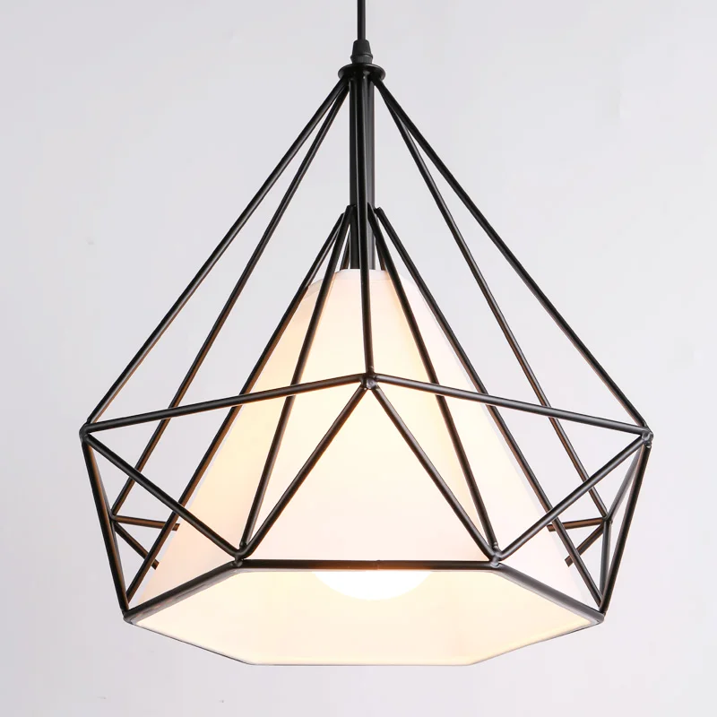 

American Diamond Iron Carnival Chandelier Retro Creative Single Head Restaurant Light Modern Simple Pyramid Chandelier Lamp