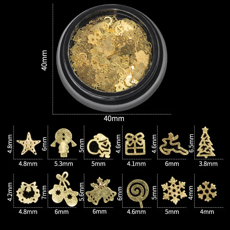 Золотой цвет, металлический сплав, Рождественский дизайн ногтей, наклейка и наклейка, снежинка, Рождественская елка, лось, подарок, декорация в виде колокольчика, Переводные инструменты