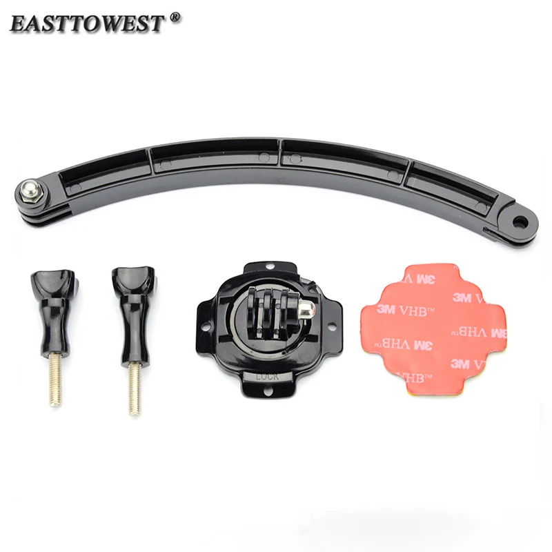 

Easttowest Go pro Mount 360 Degree Rotating Helmet Mount Extension Arm 3M Adhesive Sticker for Go Pro Hero 4 3 For XIaomi Yi